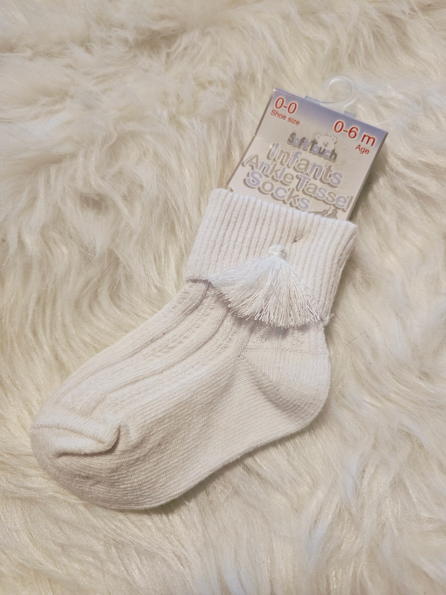 White Tassle Ankle Socks