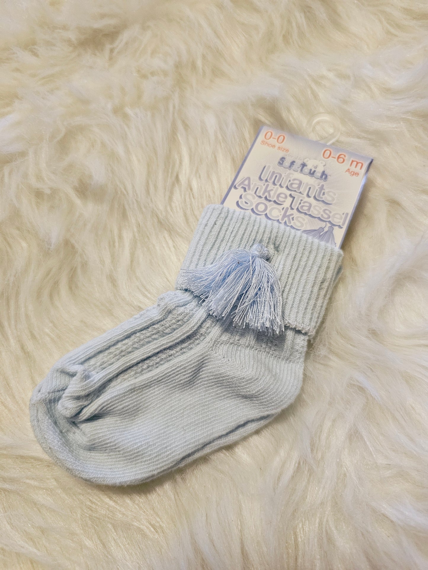 Baby Blue Tassle Ankle Socks