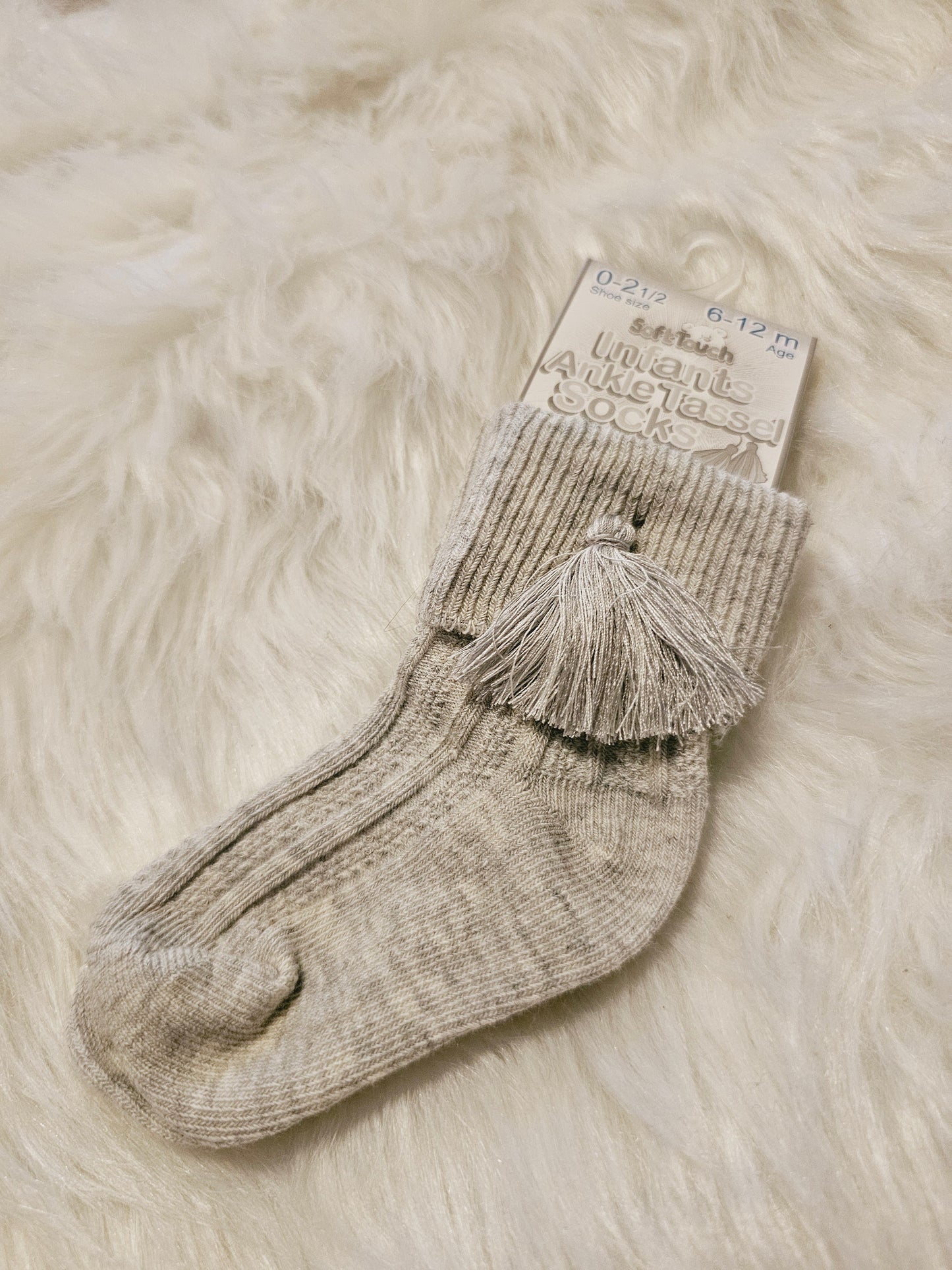 Grey Ankle Tassle Socks