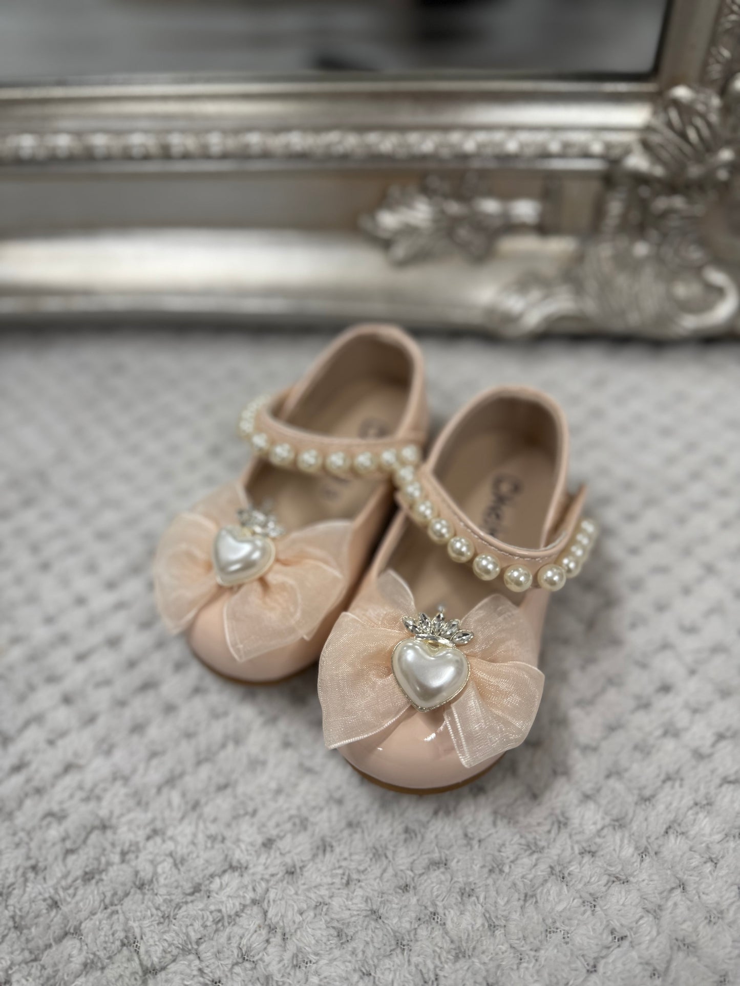 Baby Girls Beige Pearl Shoes