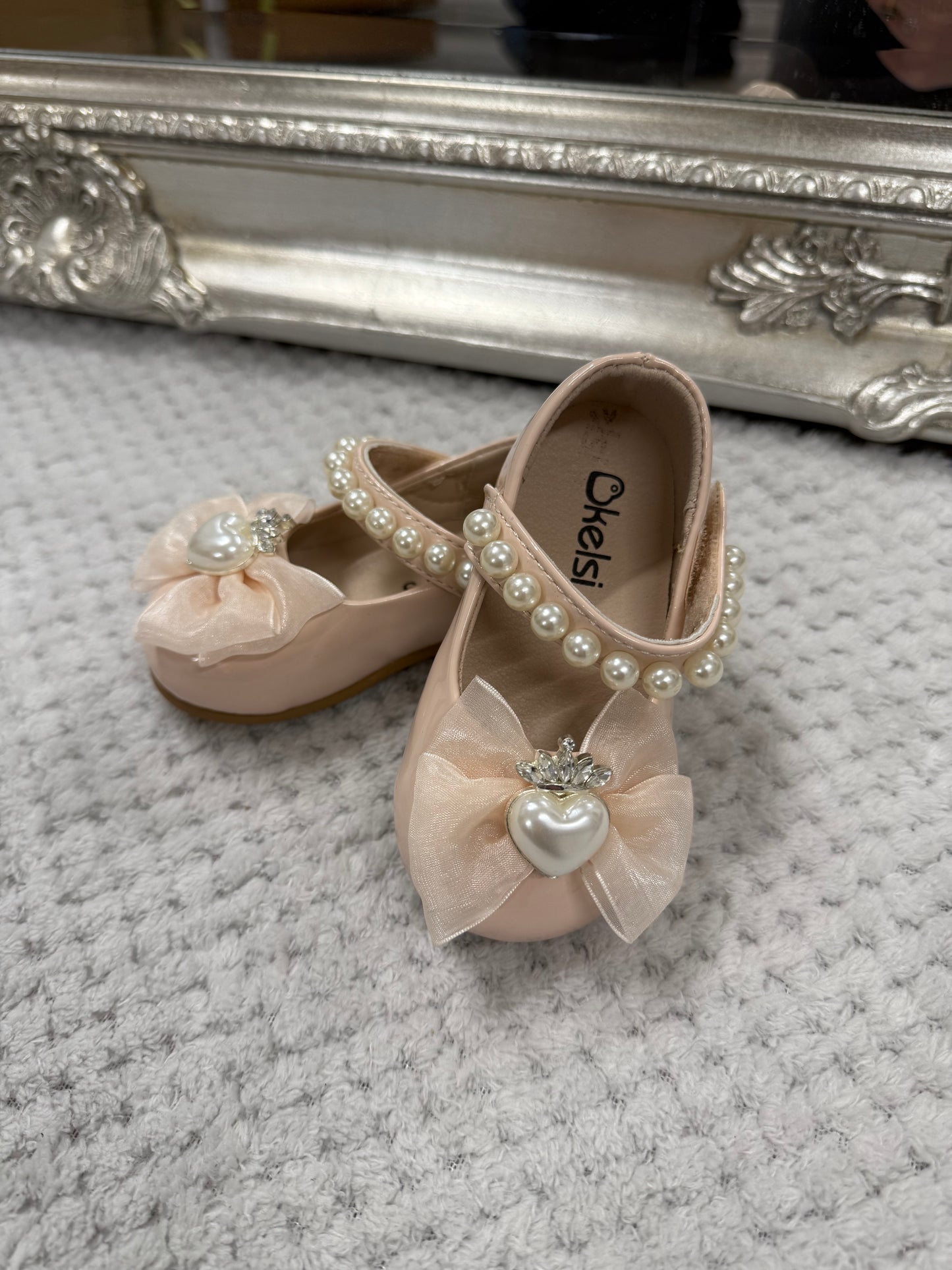 Baby Girls Beige Pearl Shoes