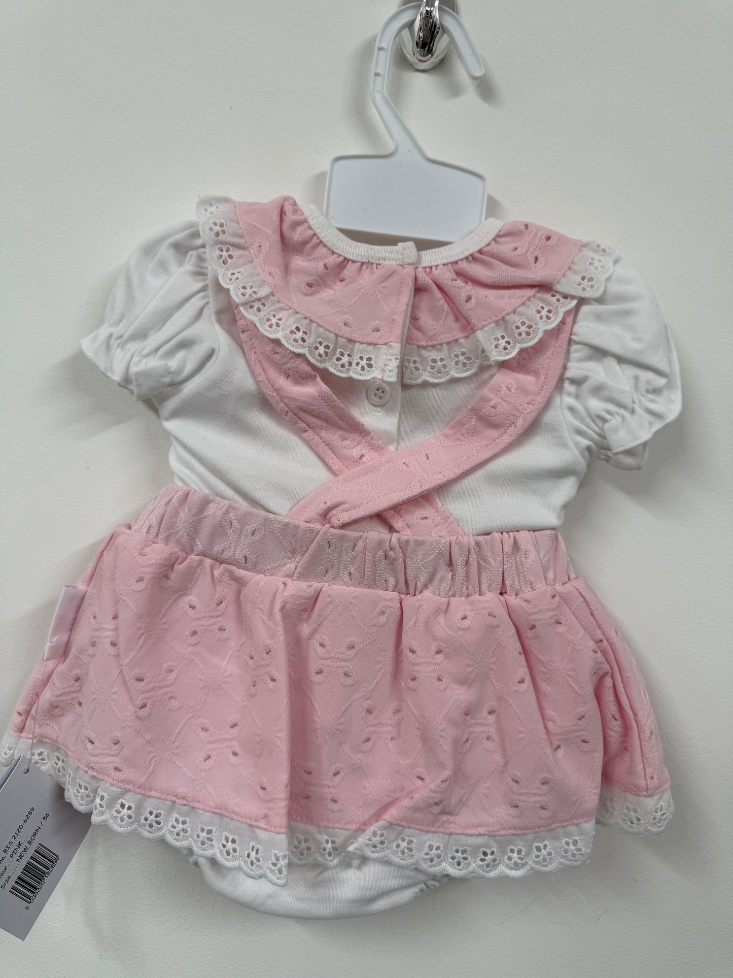 Baby Girls Pink Double Bow Romper (NB-6m)