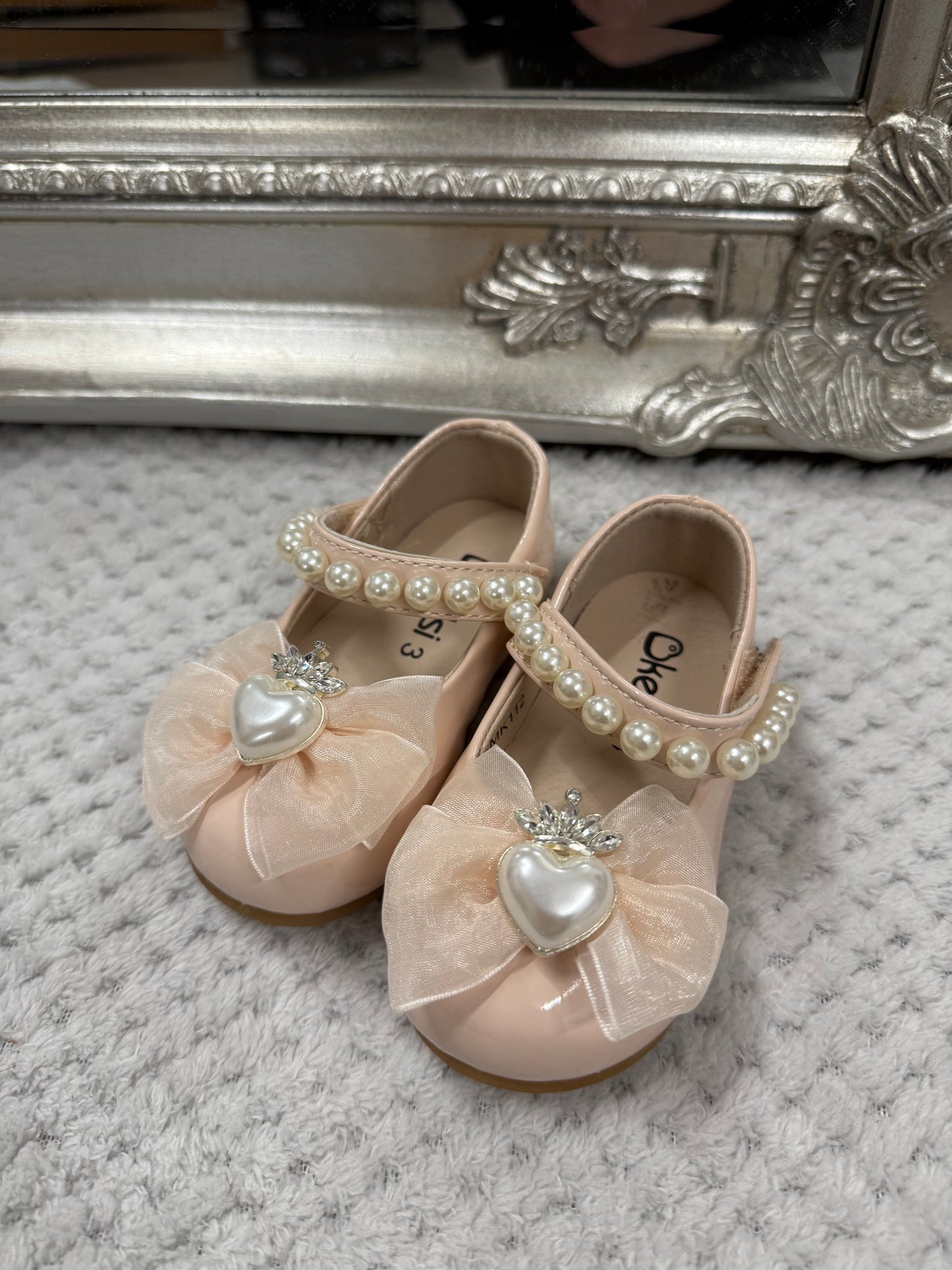 Baby Girls Beige Pearl Shoes