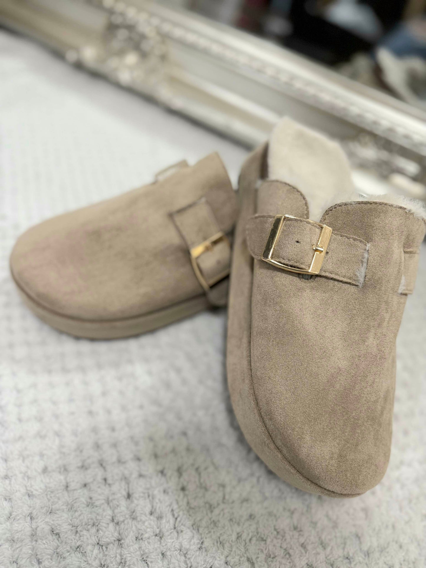 Beige Slip On Slipper Shoes (3-8) Small fitting