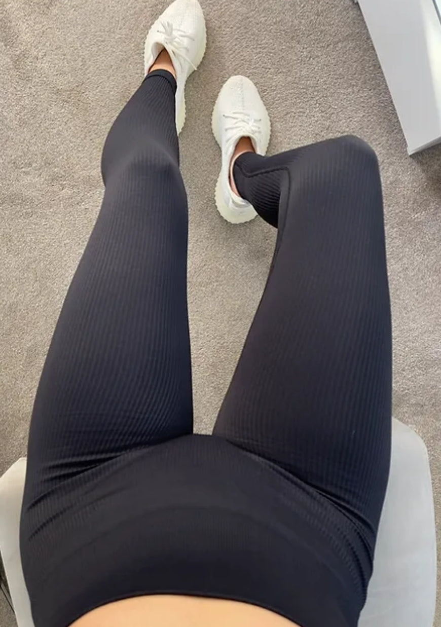 Black Ribbed Leggings (4-14)