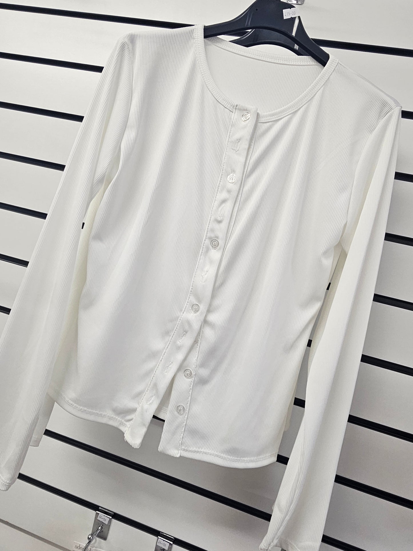 Ladies White Shirt Top Long Sleeve (8-12)