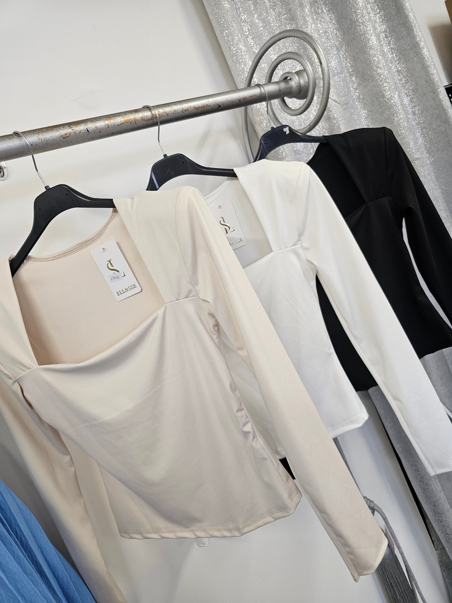 Padded Shoulder Long Sleeve Tops (UK6-12)