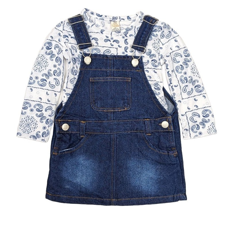 Girls Denim Dungaree With Top (3-12years)