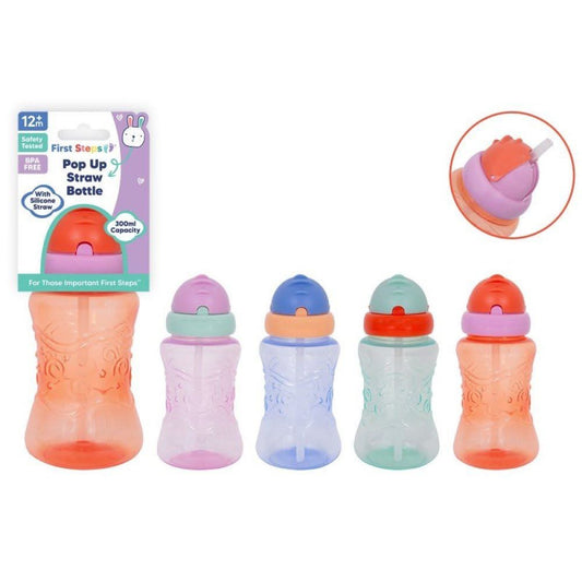 Pop up straw bottles