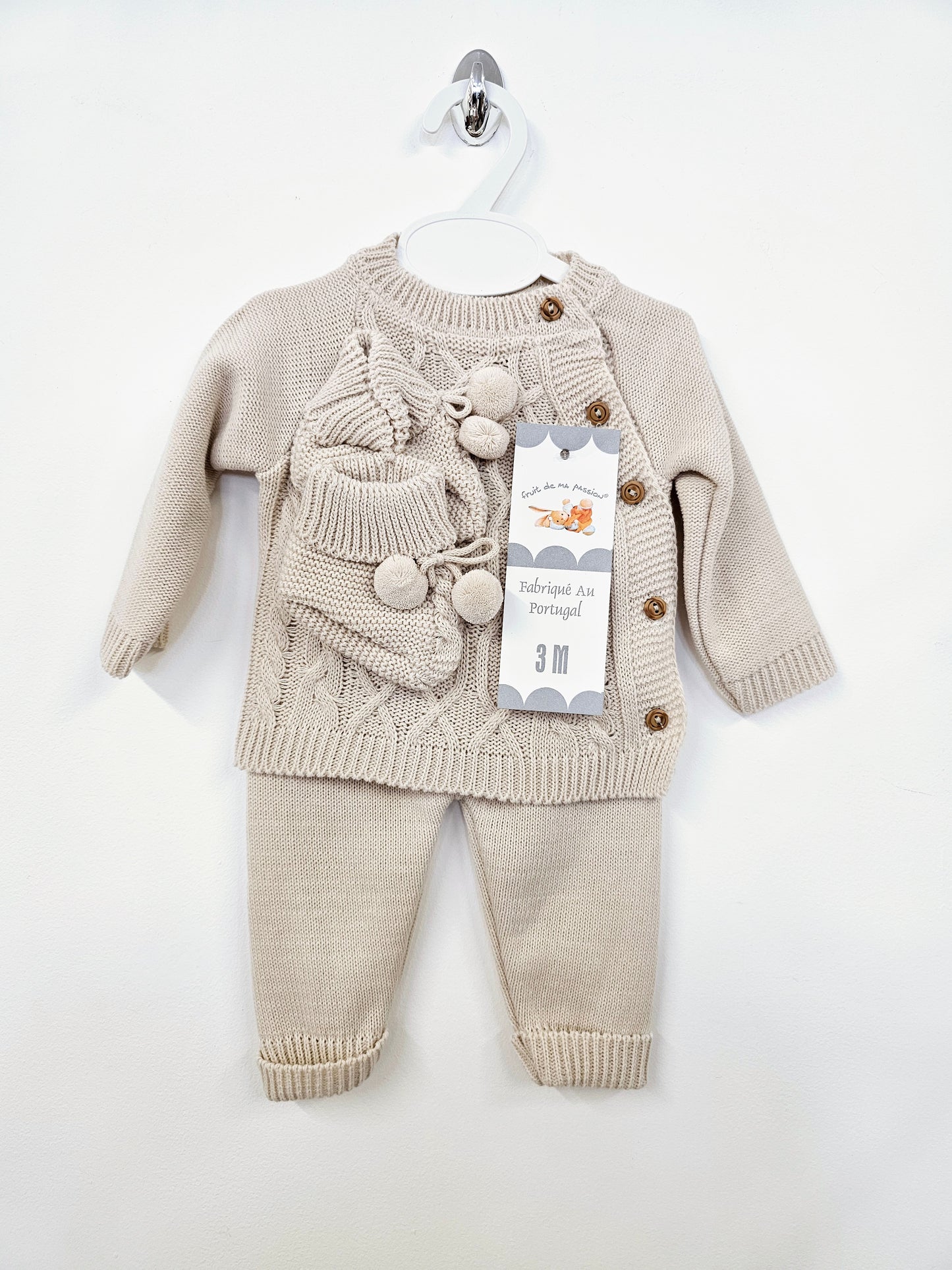 Beige 3pc baby's winter set