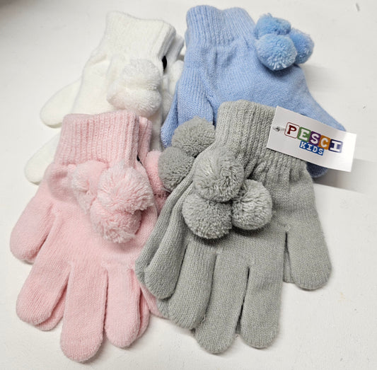 Kids Pom Pom Gloves (one size)