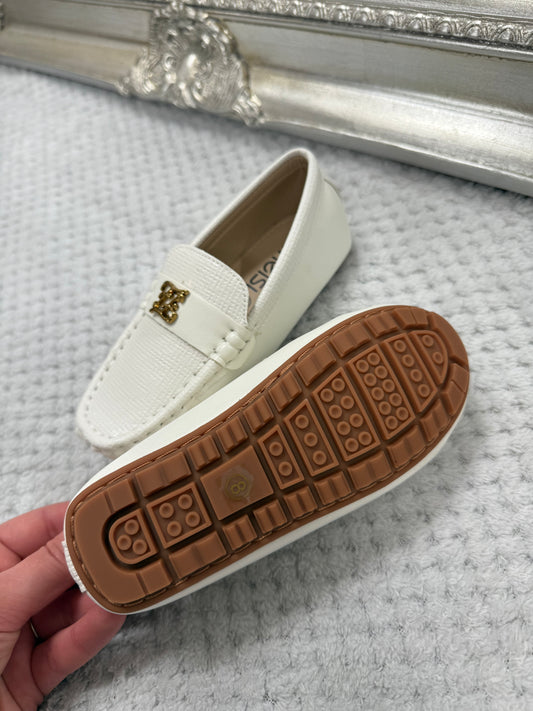 Boys White Loafers