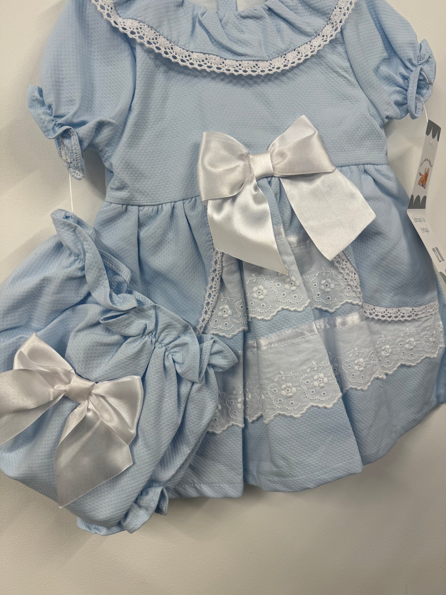 Blue bow dress & knickers💙