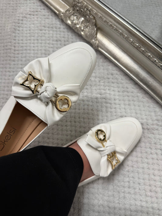 White Woman’s Bow Loafers