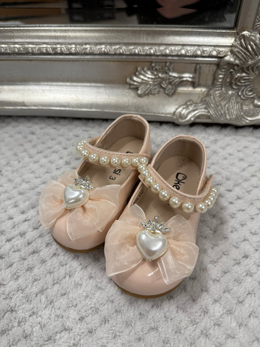 Baby Girls Beige Pearl Shoes