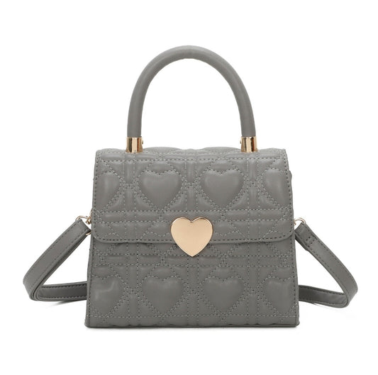 Grey Small Heart Bag