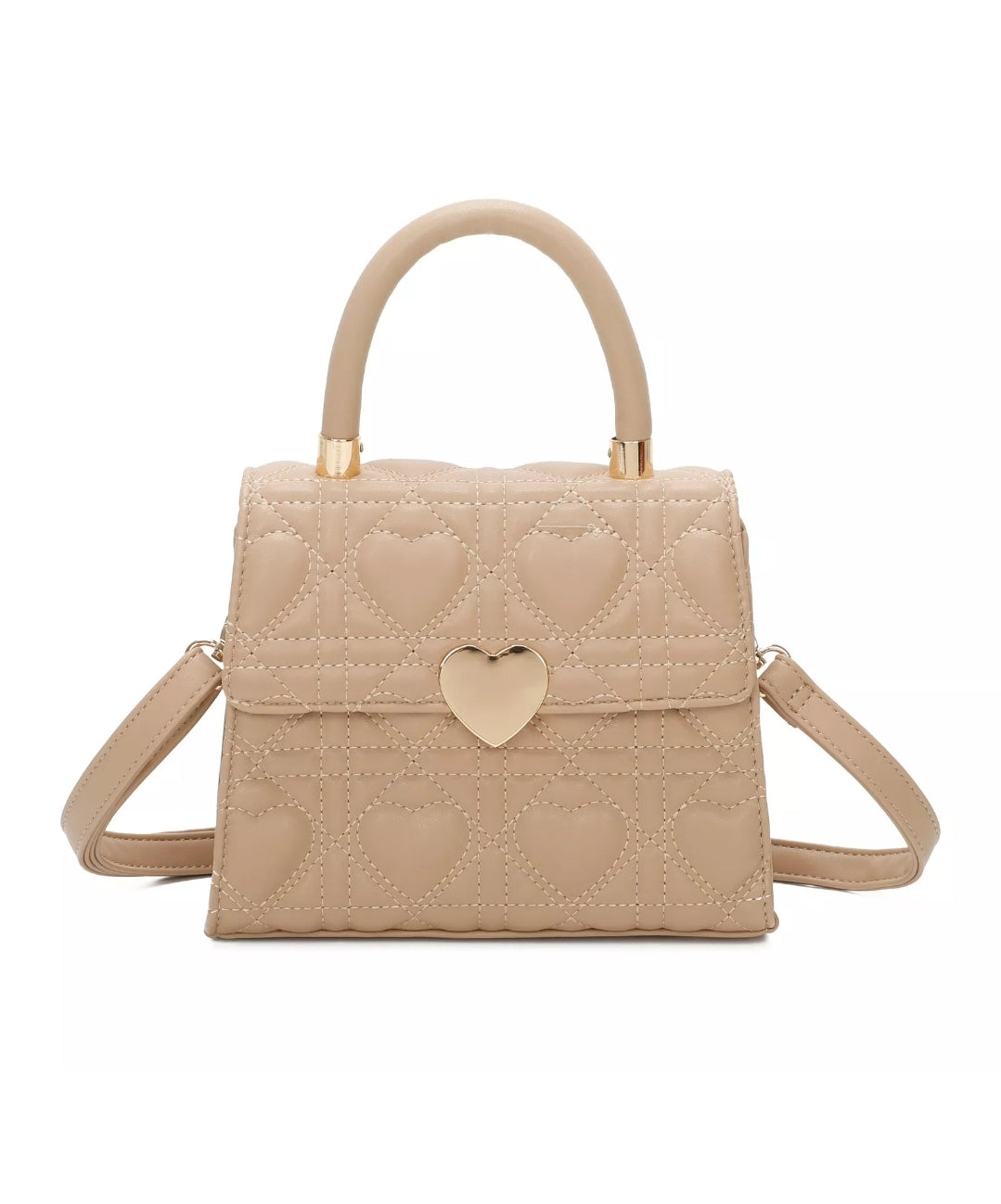 Beige Small Heart Bag