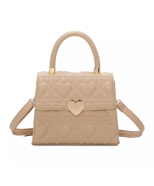 Beige Small Heart Bag