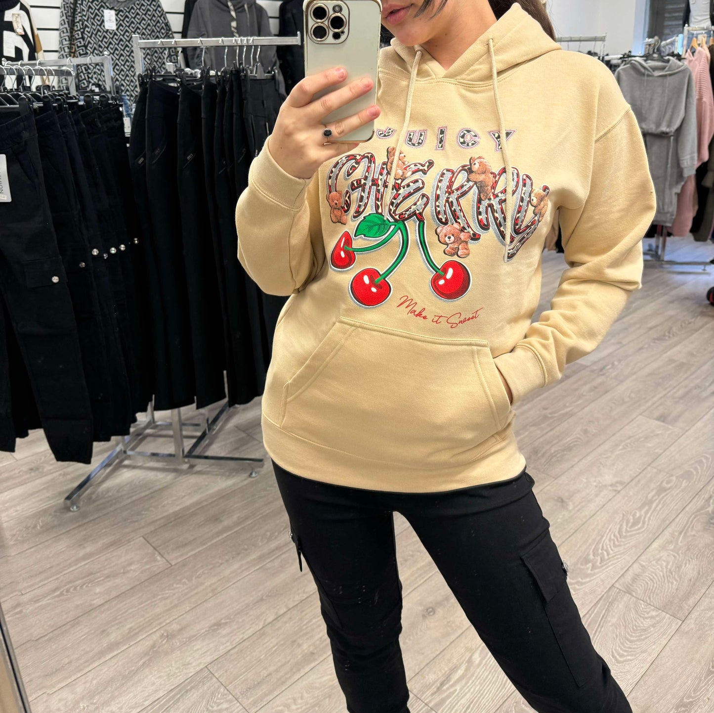 Beige Juicy Cherry Hoodie (8-18)