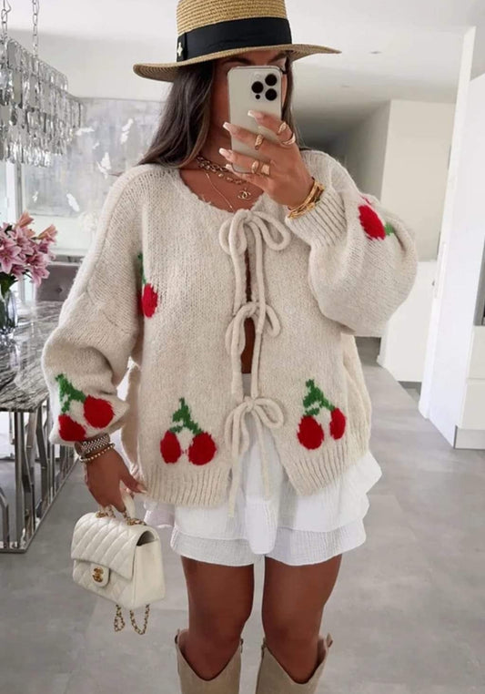 Cherry Bow Cardigan ( 8-16 )