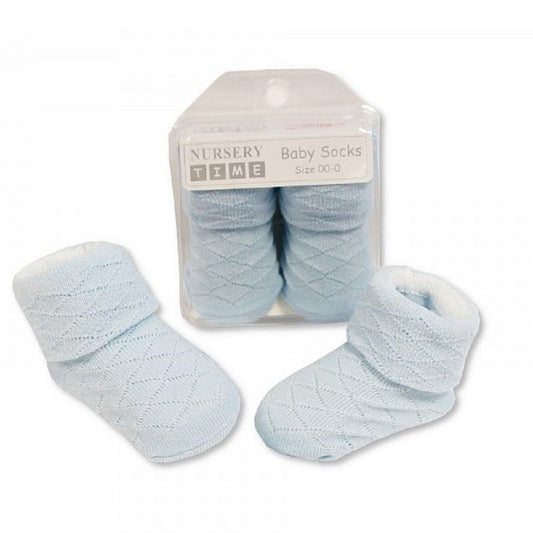 Baby Diamond Design Socks In Box Blue (0)
