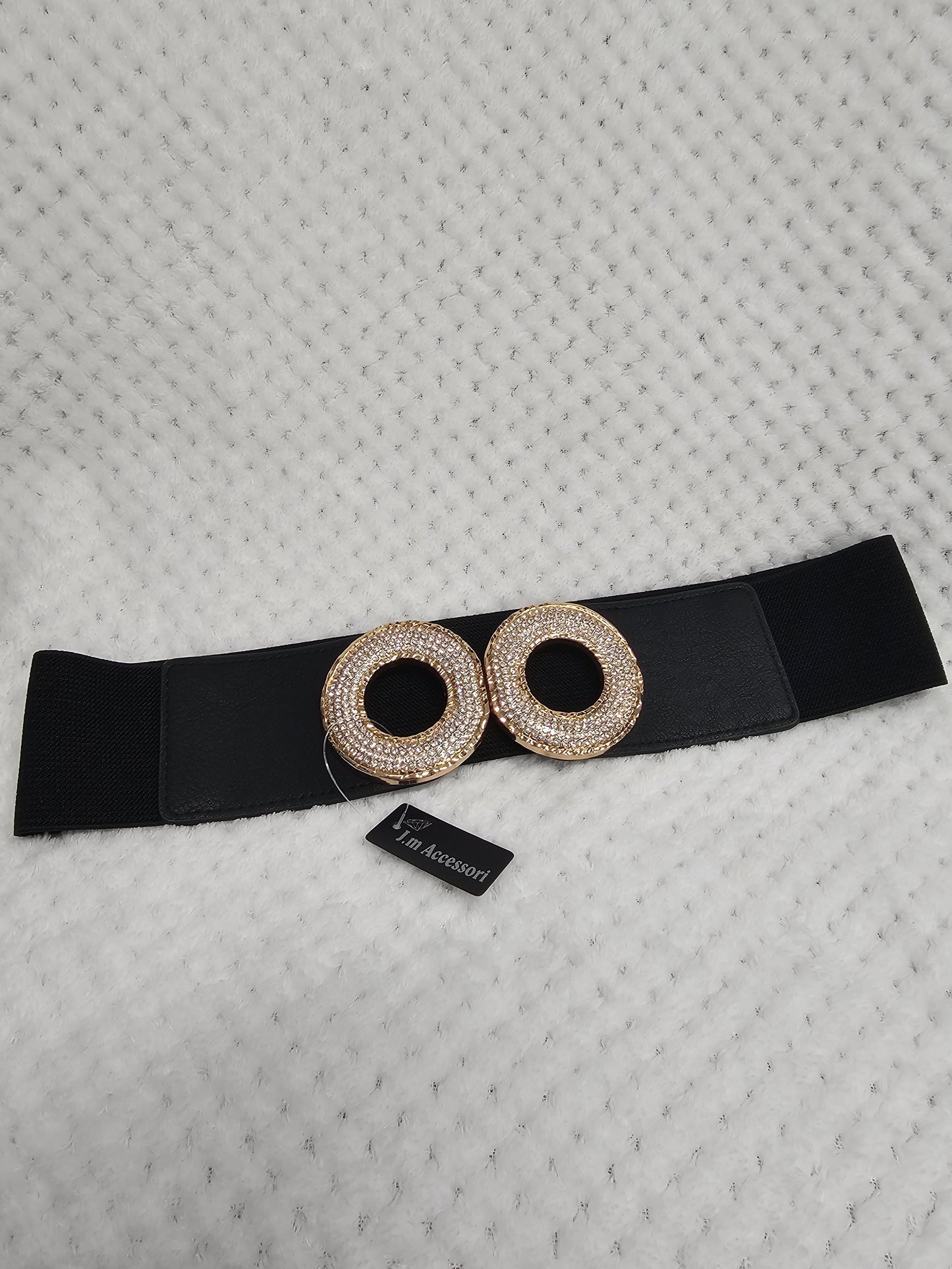 Elasticated Belt With Gold Detail