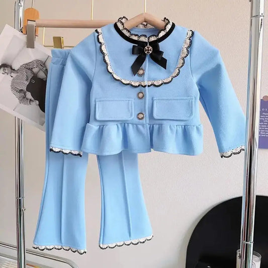 Girls Blue Jacket & Trousers Set ( 9-10 Years )