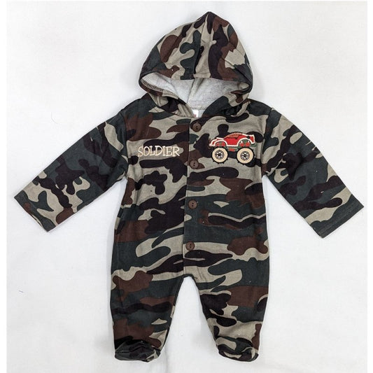 Baby Boys Soldier All In One Sleepsuit (0-9months)
