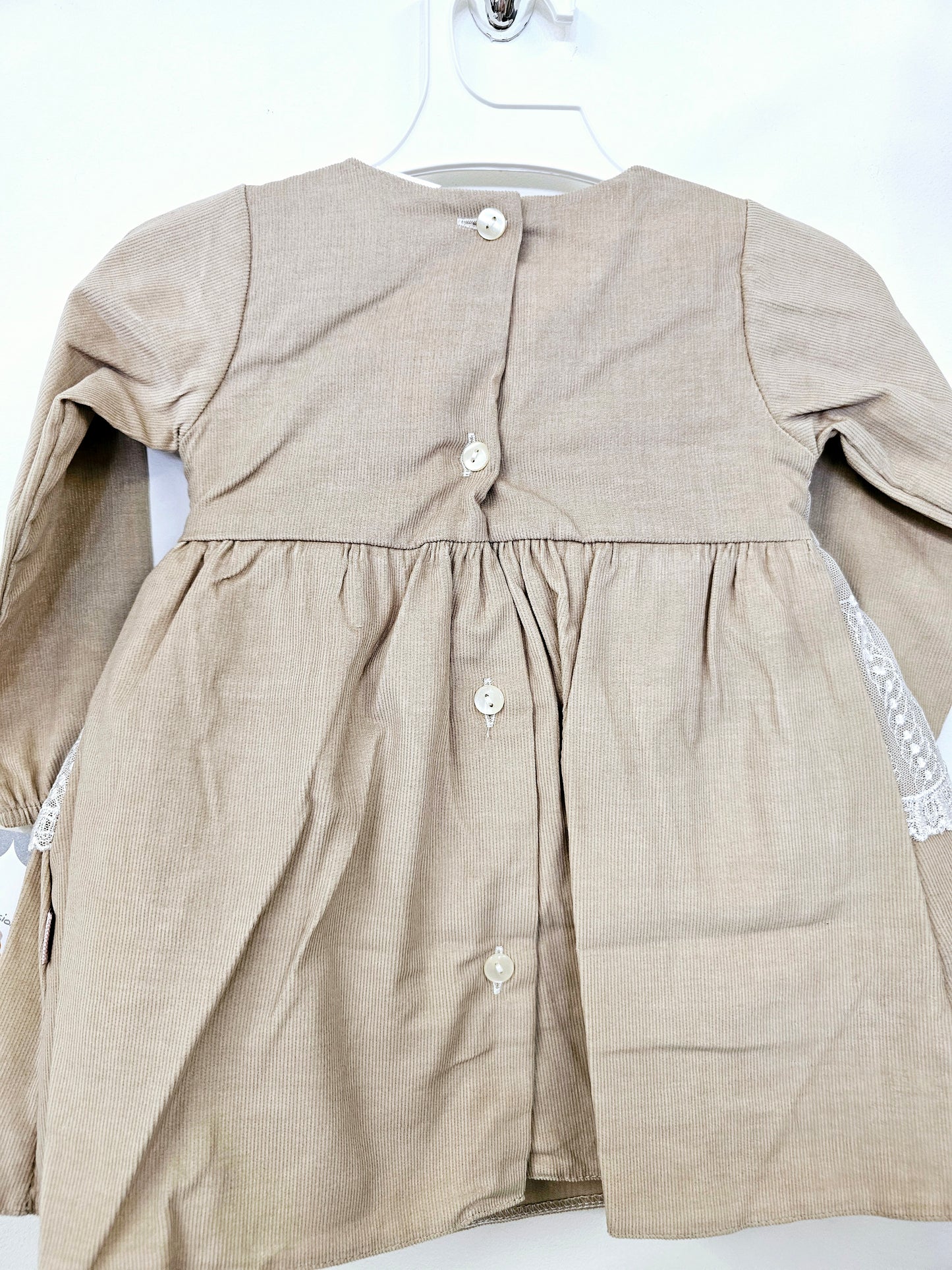 Girls Beige Spanish Dress With Detailing ( 0/3-36m )