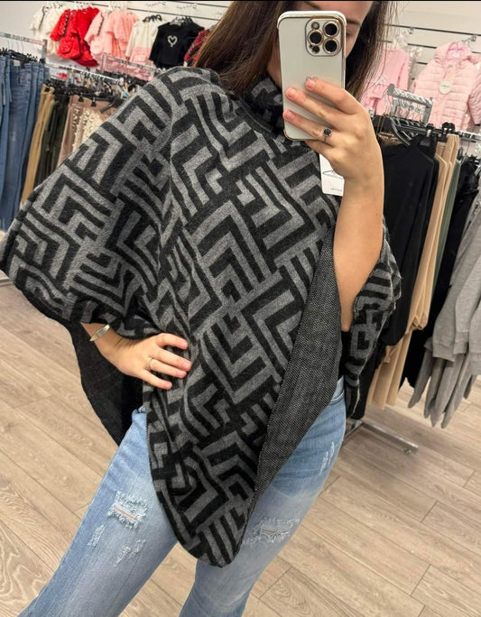 Dark Grey Poncho ( 8-20 )