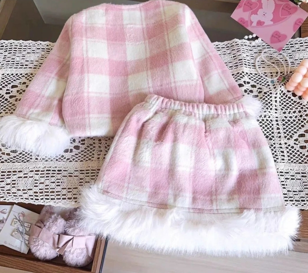 Girls Pink Jacket & Skirt Set ( 6-7 Years / 9-10 Years )