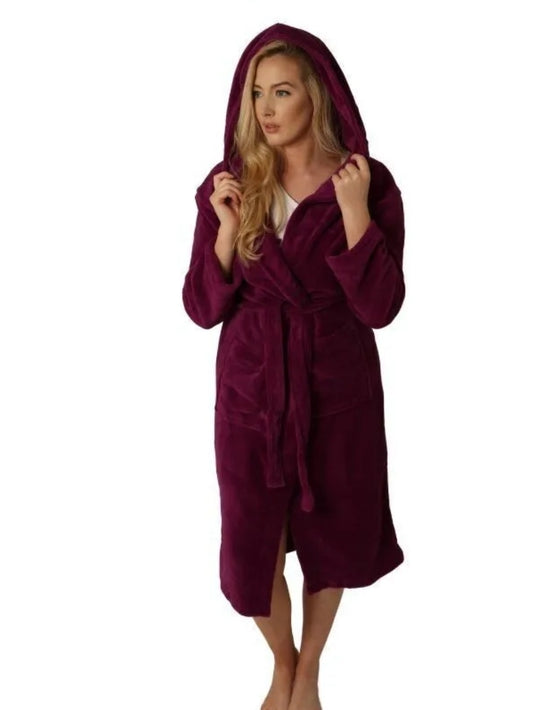 Ladies Burgundy Dressing Gown