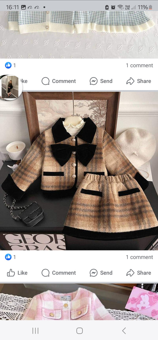 Brown Jacket & Skirt Set ( 4-5 Years / 6-7 Years )