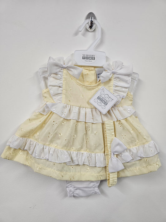 Baby Girl Yellow Dress Set With Headband