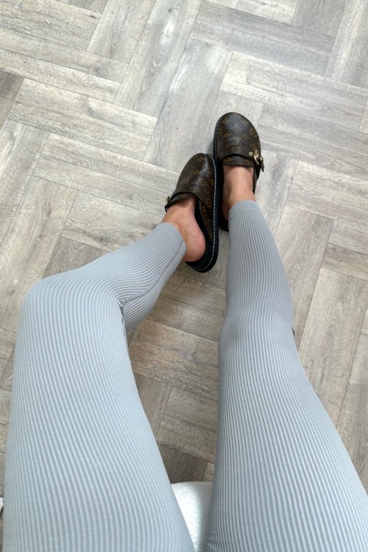 Light Grey Ribbed Leggings (4-12)