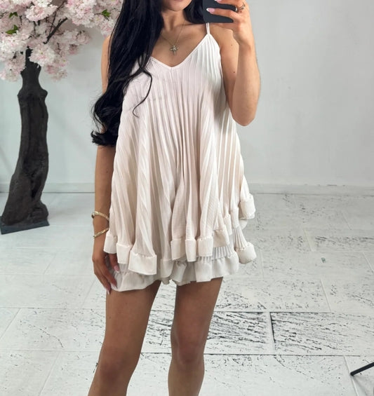 Pleated Strap Top & Shorts
