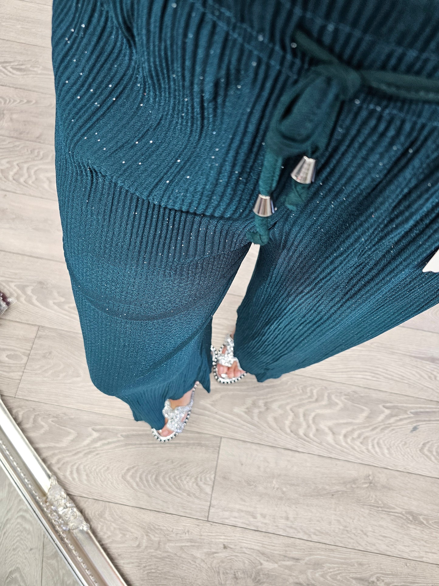 Glitter Pleated Trousers