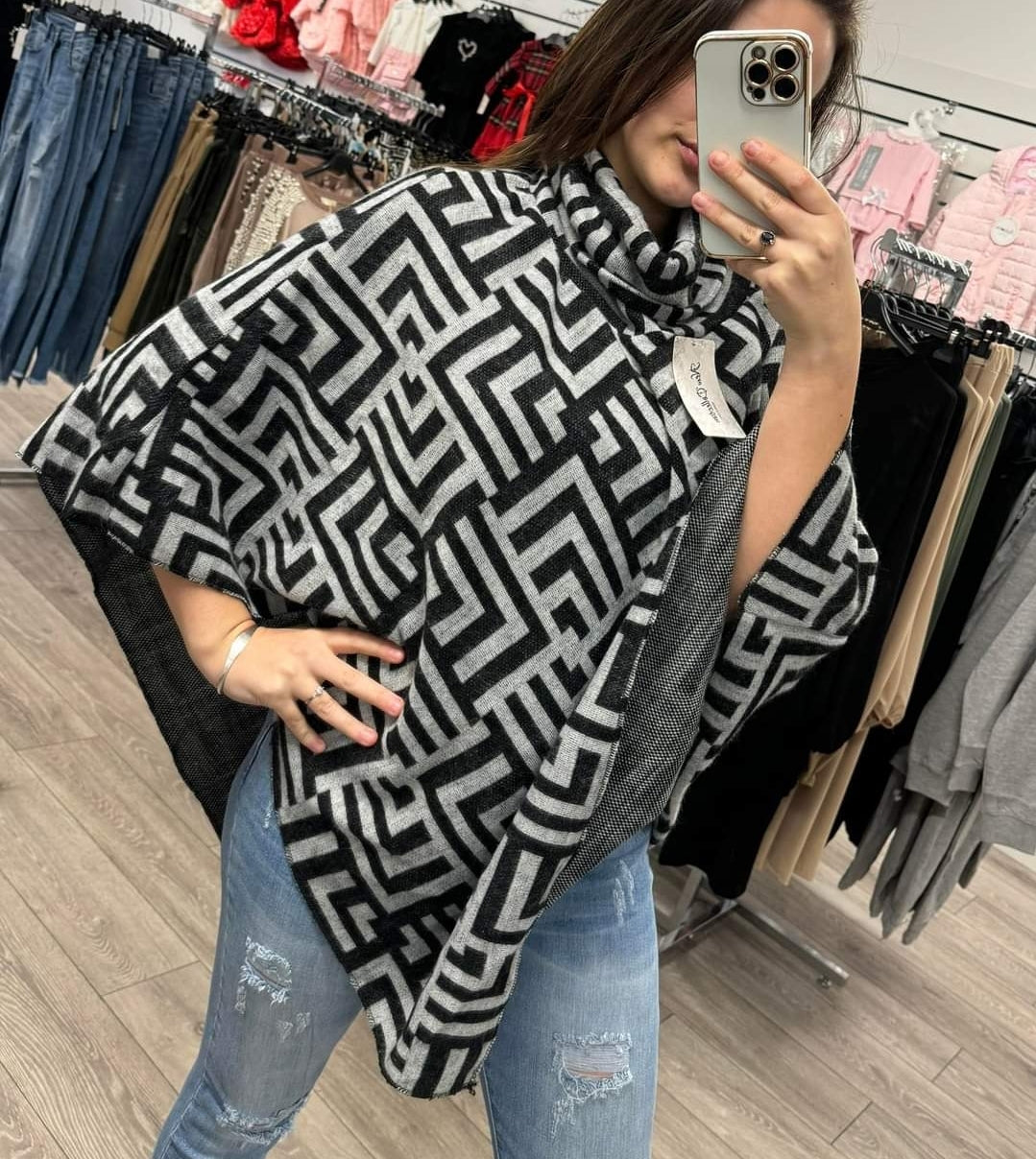 Light Grey Poncho ( 8-20 )