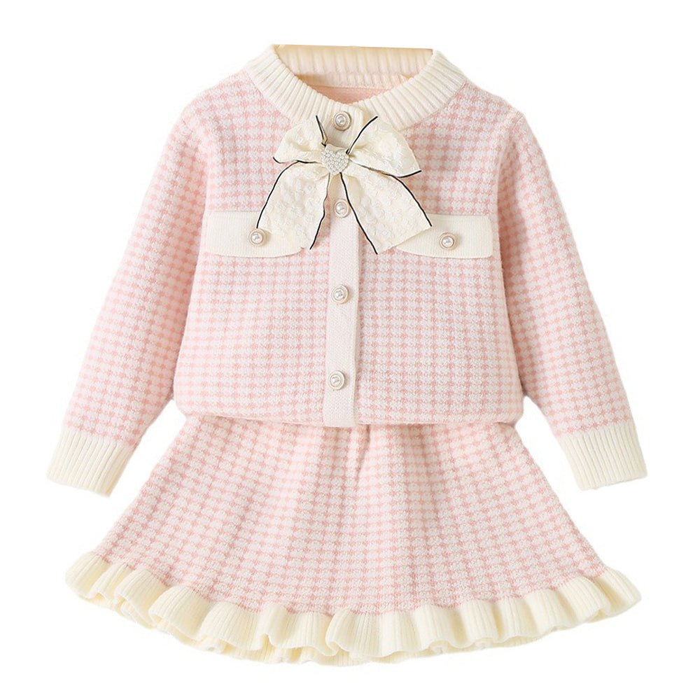 Girls Pink Bow Jacket & Skirt Set ( 7-8 Years )