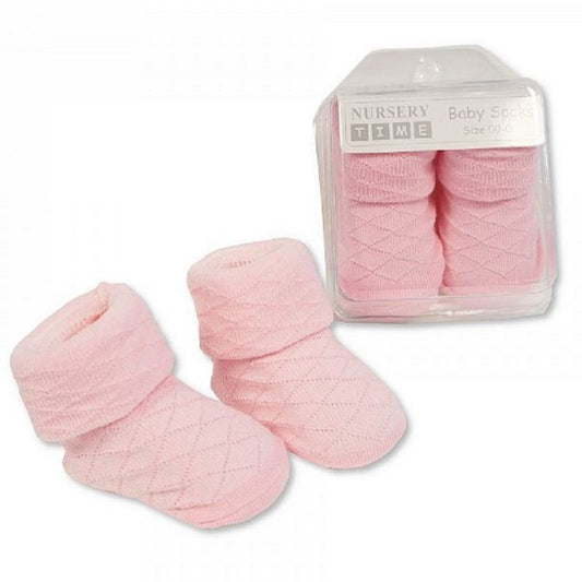 Baby Diamond Design Socks In Box Pink (0)