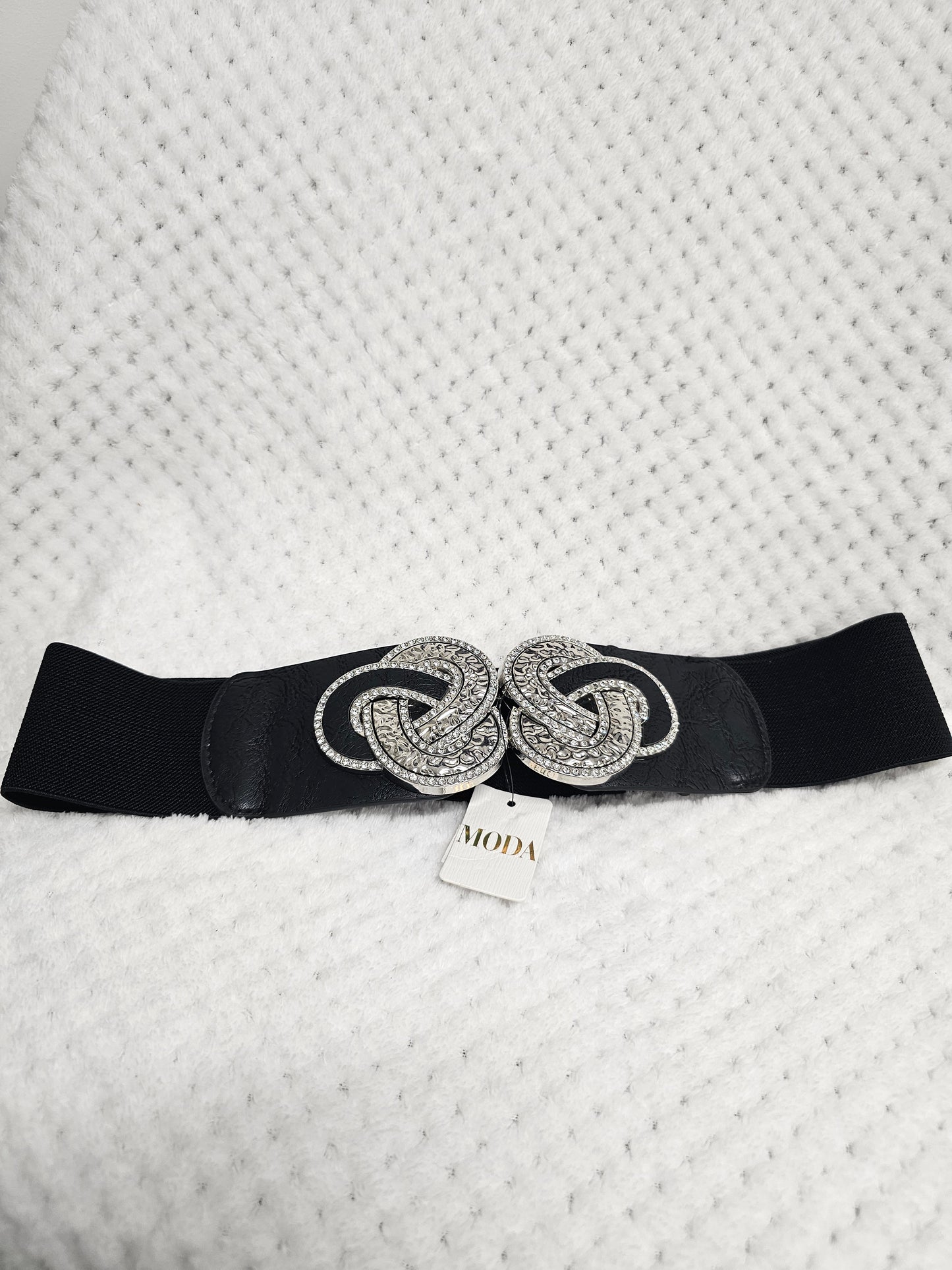 Elasticated Belt With Silver Detail